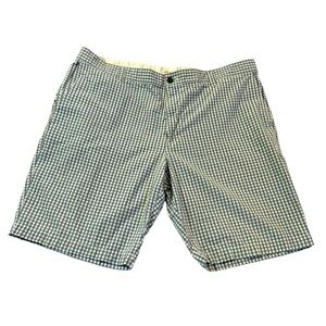 Docker's Men's Gingham Check Bermuda Shorts Blue White Size 42